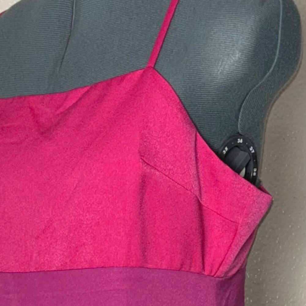 NWT Lulus Feeling Sensational Midi Dress Women's Large Color Block Pink/Magenta - Picture 9 of 16